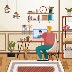 home office interior vector