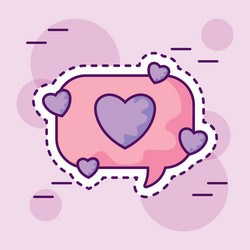 Patch speech bubble with heart vector