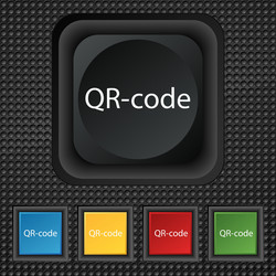 Qr-code sign icon scan code symbol set of colored vector