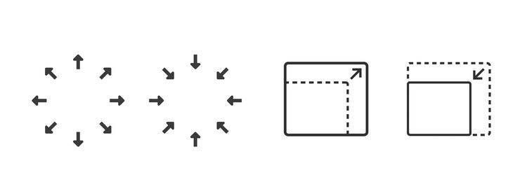 size scale expand icon or resize maximize vector image