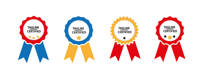 Vintage labels badge check icon verify Royalty Free Vector