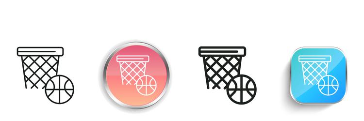basket icon thin linear regular and button style vector image