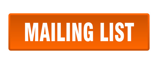 mailing list button square orange vector image