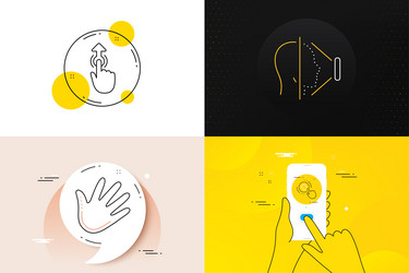 minimal set of face id seo target and swipe up vector image