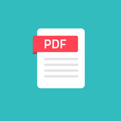 Pdf icon isolated on color background flat vector