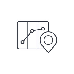 Route Marker Pin Icon - Map Navigation vector image