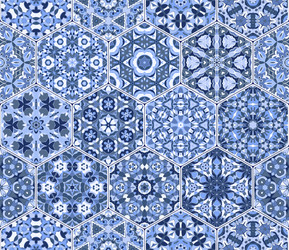 set of hexagonal patterns vector image