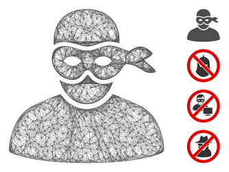 Anonimious thief web mesh vector