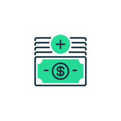 cash bonus line icon universal creative premium Vector Image