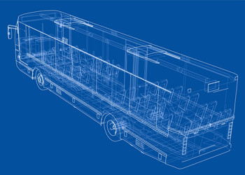 concept city bus rendering of 3d vector