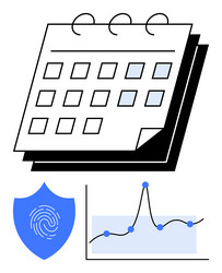 integration of data analysis and security in daily vector image