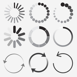 loading status icons round progress bar vector image