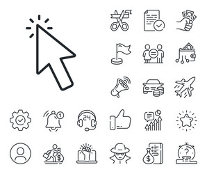 mouse cursor line icon click action sign vector image