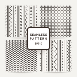 set of four geometric seamless pattern vector image