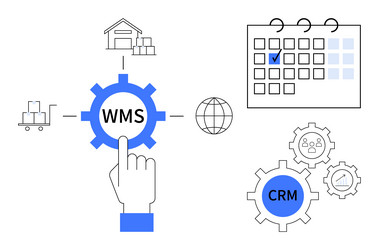 warehouse management integration with crm systems vector image