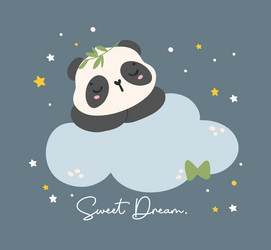 Adorable cartoon panda nursery art cute hand vector