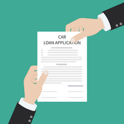 car loan application form submission document vector