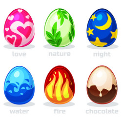 Cartoon Easter Eggs Collection Vector Image
