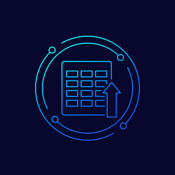 import icon with a spreadsheet linear design vector image