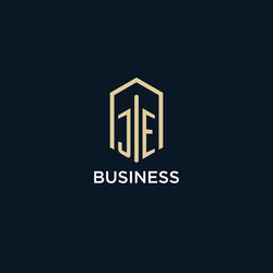 je initial monogram logo with hexagonal shape vector image