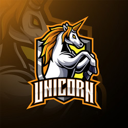 Jumping Unicorn Mascot Logo Vector Image
