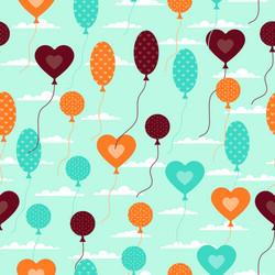 seamless pattern with balloons in retro style vector image
