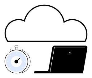 cloud syncing and real-time data access vector image