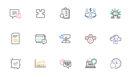 message video conference and file storage line vector image
