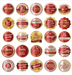 Premium quality retro vintage golden labels vector