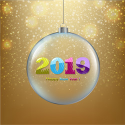 xmas ball with golden background vector