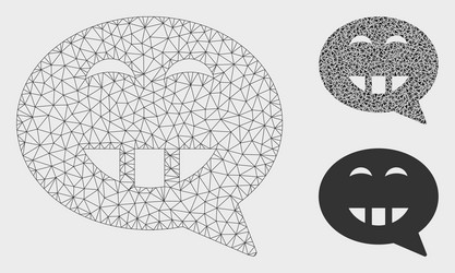 laugth smiley message mesh 2d model vector image