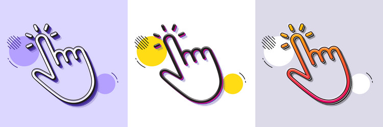 hand cursor line icon click action sign halftone vector image