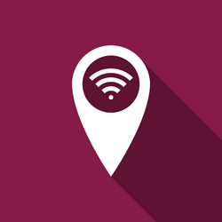 pointer map with wifi internet signal connection vector image