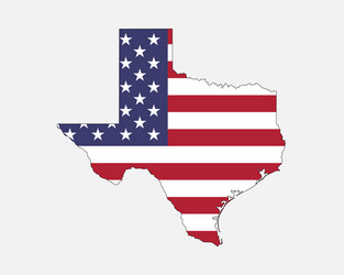 Texas tx state flag in map shape icon Royalty Free Vector