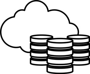 cloud computing with data disks vector image