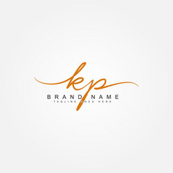 KP Initial Signature Logo - Elegant Script vector image