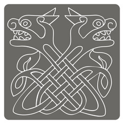 monochrome icon with celtic art vector