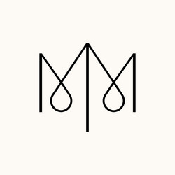 simple letter mm line thin font like pattern motif vector image