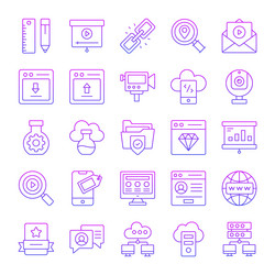 search engine optimization and web icons set vector image