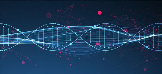abstract dna background with plexus effect vector image