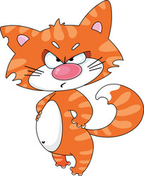 angry orange cat vector