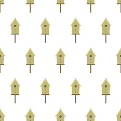 birdhouse seamless pattern nesting box isolated vector image
