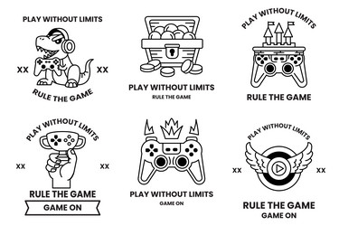 set of in the concept gamers a line style vector image