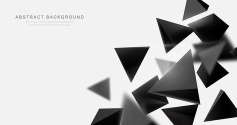 Abstract black 3d polygon chaotic with futuristic vector