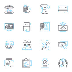 advanced analytics linear icons set predictive vector image