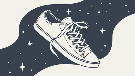 dynamic sneaker on abstract path movement urban vector image