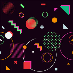 Retro Memphis Geometric Background Vector Image