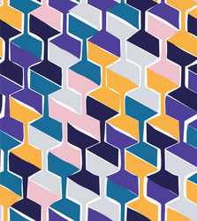 seamless pattern with hexagonal woven shapes vector image