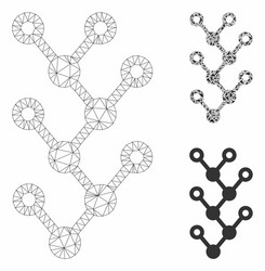 binary tree mesh wire frame model vector