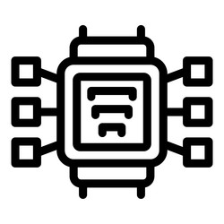 modern processor chip managing data flow vector image